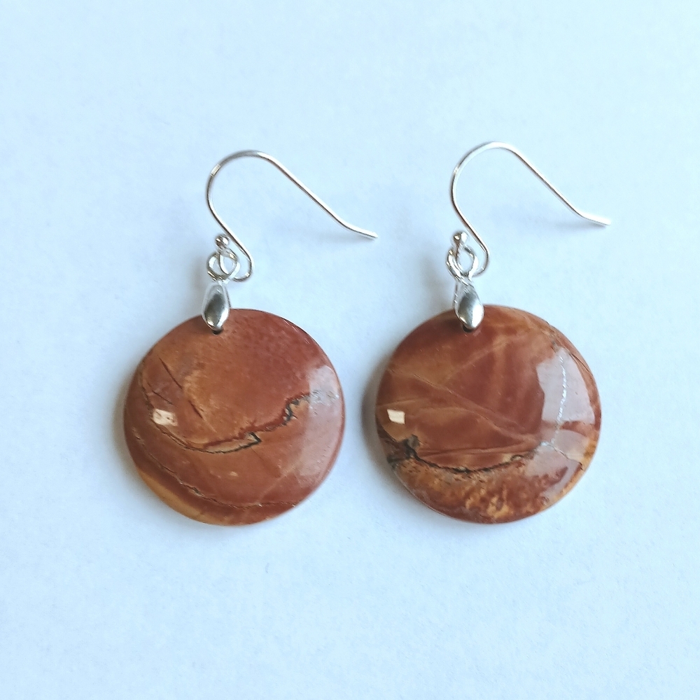 Picasso Jasper Gemstone Earrings with 925 Sterling Silver Findings